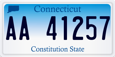 CT license plate AA41257