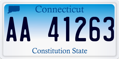 CT license plate AA41263