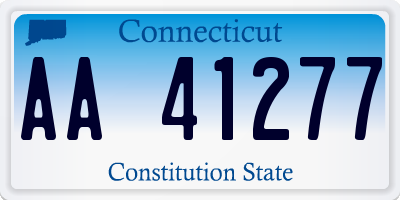 CT license plate AA41277