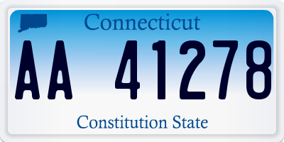 CT license plate AA41278