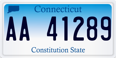 CT license plate AA41289