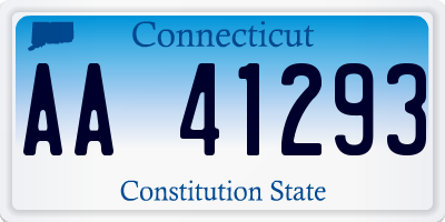 CT license plate AA41293