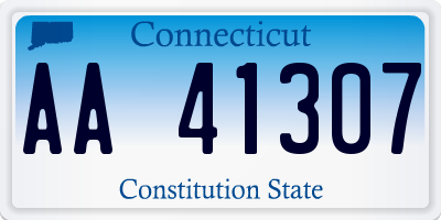 CT license plate AA41307