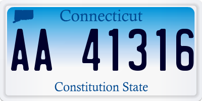 CT license plate AA41316