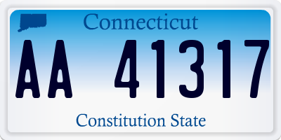 CT license plate AA41317