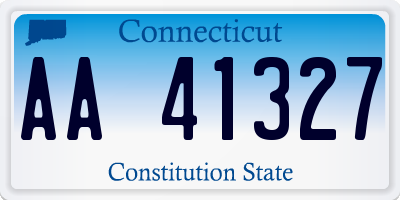 CT license plate AA41327