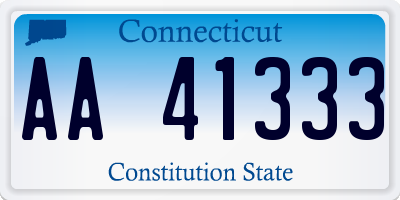 CT license plate AA41333