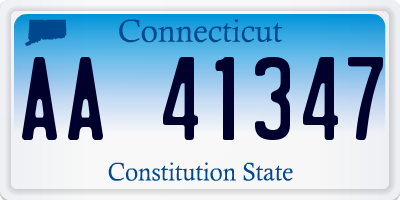 CT license plate AA41347