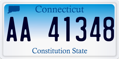 CT license plate AA41348