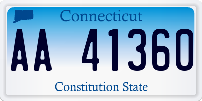 CT license plate AA41360