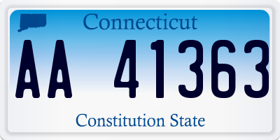 CT license plate AA41363
