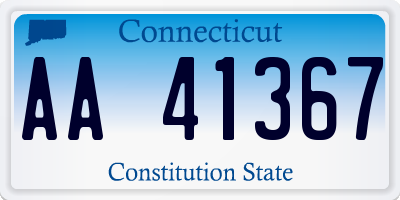 CT license plate AA41367