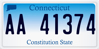 CT license plate AA41374