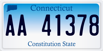 CT license plate AA41378