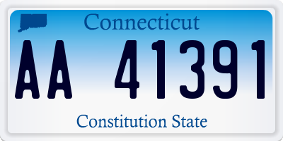 CT license plate AA41391