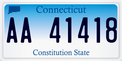 CT license plate AA41418