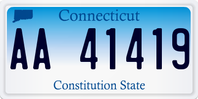 CT license plate AA41419