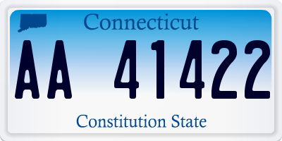 CT license plate AA41422