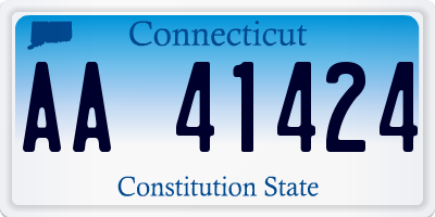 CT license plate AA41424