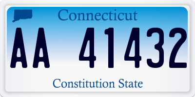 CT license plate AA41432