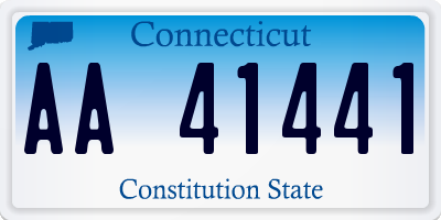 CT license plate AA41441