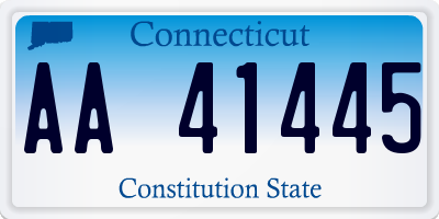 CT license plate AA41445