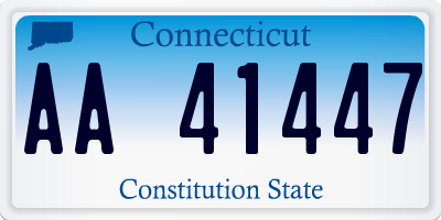 CT license plate AA41447