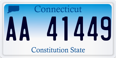CT license plate AA41449