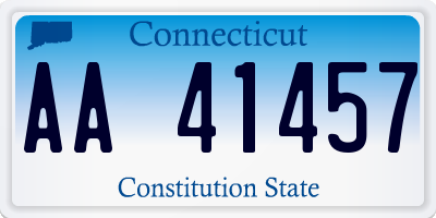CT license plate AA41457