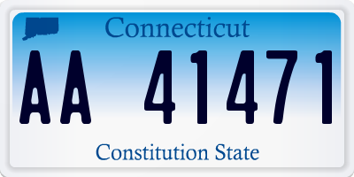 CT license plate AA41471