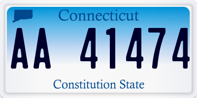 CT license plate AA41474