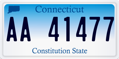 CT license plate AA41477