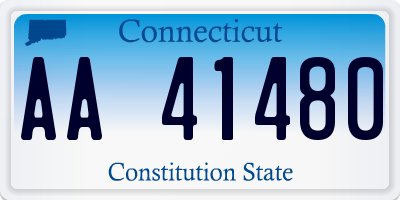 CT license plate AA41480
