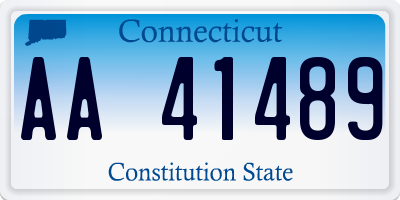 CT license plate AA41489