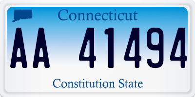 CT license plate AA41494