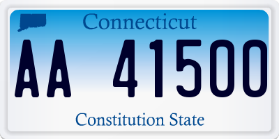 CT license plate AA41500