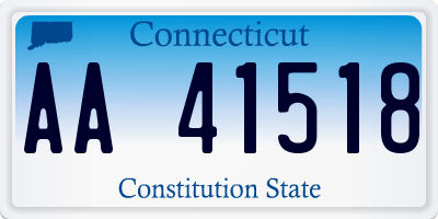 CT license plate AA41518