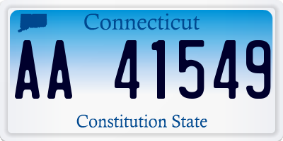 CT license plate AA41549
