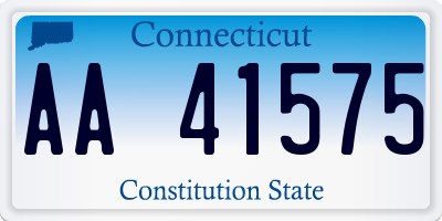 CT license plate AA41575