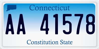 CT license plate AA41578