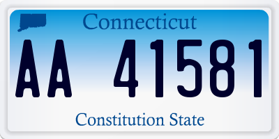 CT license plate AA41581