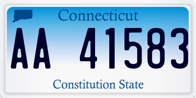 CT license plate AA41583