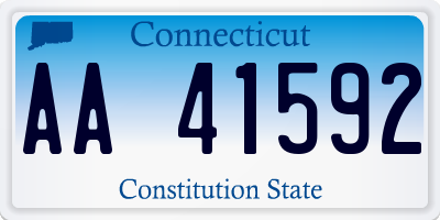 CT license plate AA41592