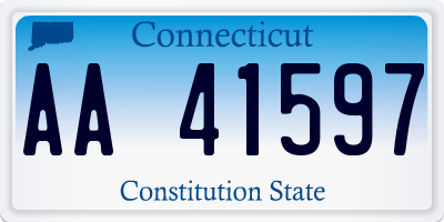 CT license plate AA41597