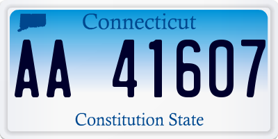 CT license plate AA41607