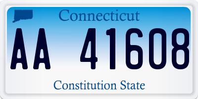 CT license plate AA41608
