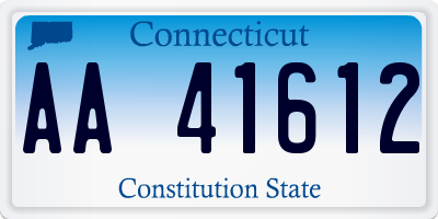 CT license plate AA41612
