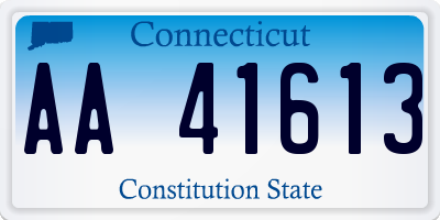 CT license plate AA41613