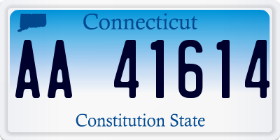 CT license plate AA41614