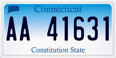 CT license plate AA41631